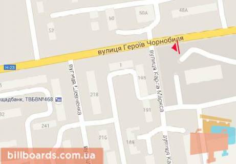 Билборд  в Никополе Г. Чернобыля ул., 48-а схема