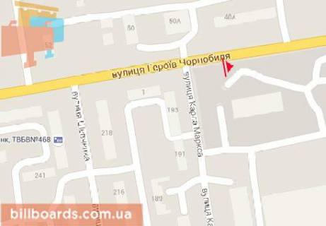 Білборд, Бігборд (Борд)   у Нікополі Г. Чернобыля ул., 48-а схема
