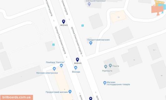 Билборд A в Никополе, 6х3  просп.Електрометалургів, навпроти буд. №9, напрямок руху з центру (РОЗМІР МАТЕРІАЛУ ДЛЯ РОЗМІЩЕННЯ 5,9х2,9) схема