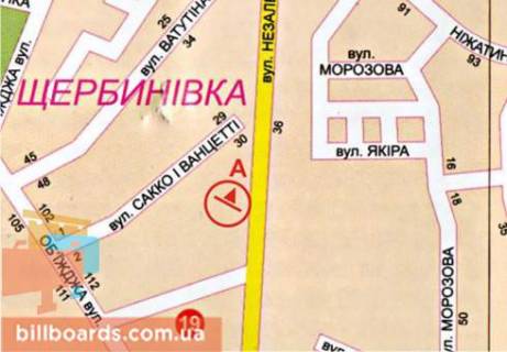 Билборд A в Нежине, 3x6  Незалежності вул., 25 схема