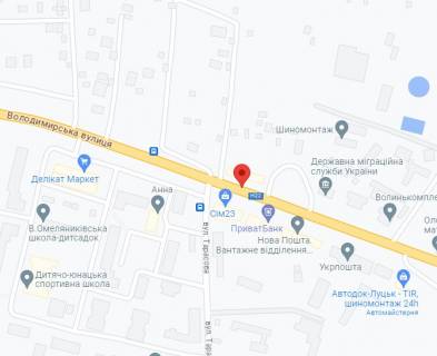 Білборд, Бігборд (Борд)  B у Луцьку, 3х6  Володимирська_МКБ схема
