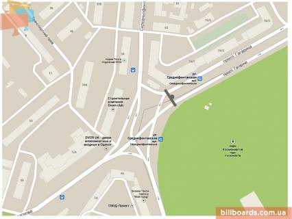 Призма A в Одессе Гагаріна пр. - Середньофонтанська пл., парк Космонавтів, в сторону Шевченка пр. - 125918 схема