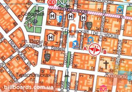 Сiтiлайт  у Одесі Бунина ул., 26, возле ТРЦ "Kadorr", супермаркета "Сильпо" схема