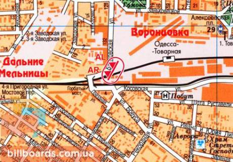 Билборд A в Одессе, 3x6  Балківська вул., 213 схема