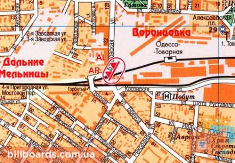 Билборд A в Одессе, 3x6  Балківська вул., 213 схема