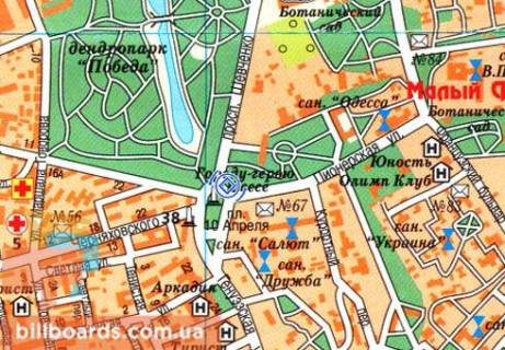 Ситилайт  в Одессе Академическая ул. (бывш. Пионерская ул.) / Шевченко пр., возле ТРЦ "Сады Победы" схема