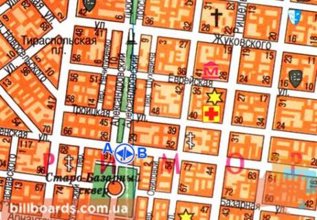 Ситилайт  в Одессе Успенская ул., 89 / Александровский пр., возле магазина "Button" схема