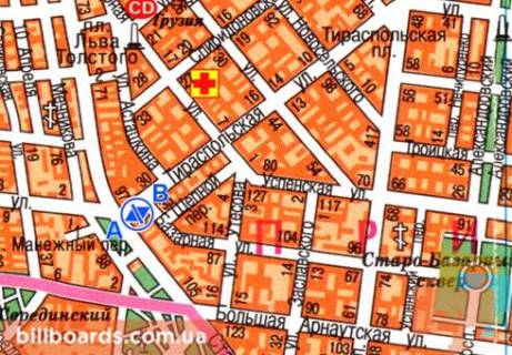 Ситилайт  в Одессе Тираспольская ул., 37, в сторону Базарной ул. схема