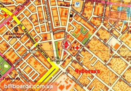 Білборд, Бігборд (Борд)   у Одесі Краснова ул., 11Б, возле ресторана "McDonald's", из центра схема