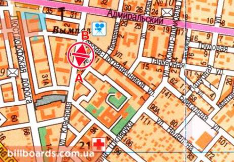 Призма  в Одессе Краснова ул., 3, возле банка "Пивденный", в центр - 80608 схема