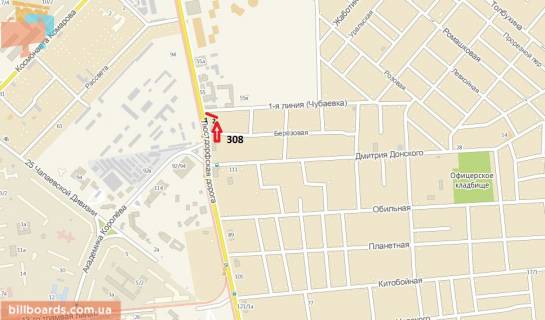 Билборд A в Одессе Люстдорфська дорога вул., 61 схема