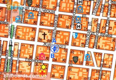 Ситилайт  в Одессе Ришельевская ул., 19, возле магазина "Люксоптика" схема