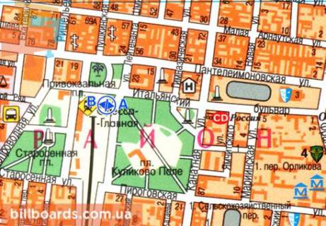 Сiтiлайт  у Одесі Среднефонтанская ул. / Привокзальная пл., возле ж/д вокзала, в сторону Водопроводной ул. схема