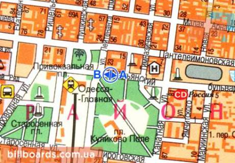 Сiтiлайт  у Одесі Итальянский бул., 8, в сторону Привокзальной пл. схема
