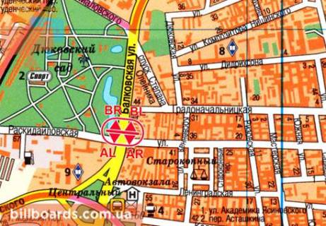 Призма  в Одессе Балковская ул., 99 / Раскидайловская ул, возле АЗС "WOG", разделитель, в сторону Грушевского ул. - 80678 схема