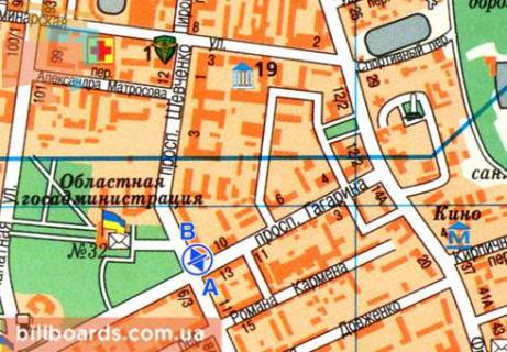 Скроллер A в Одессе, 2.3x3.14  Шевченка просп., 7 - Гагаріна просп. - 494509 схема