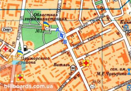 Скроллер B в Одессе, 2.3x3.14  Шевченка просп., 4 - Гагаріна просп. - 479738 схема