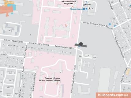 Билборд A в Одессе Віталія Нестеренка вул. (Академіка Воробйова). - Ядова вул., в сторону Червонослобідської вул. схема
