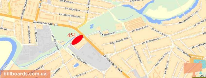 Білборд, Бігборд (Борд)   у Павлограді Днепровская ул., 172 схема