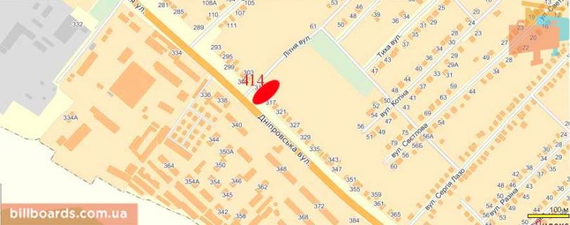 Білборд, Бігборд (Борд)   у Павлограді Днепровская ул., 303 схема