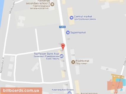 Білборд, Бігборд (Борд)  A у Павлограді, 6х3  вул.Полтавська, в районі д.154 схема