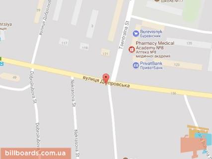 Білборд, Бігборд (Борд)  A у Павлограді, 6х3  вул. Дніпровська - вул.Крилова, біля світлофора схема