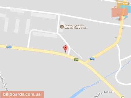 Білборд, Бігборд (Борд)  A у Павлограді, 6х3  вул. Дніпровська - вул.Дзержинського схема