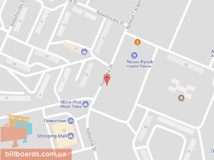 Білборд, Бігборд (Борд)  A у Павлограді, 6х3  вул. Леоніда Каденюка, навпроти буд. №10 схема
