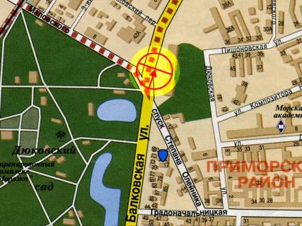 Призма + в Одессе, 3x6  Балківська вул. - Олійника узвіз - 560816 схема