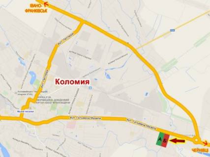 Билборд B в Коломые, 3х6  вул. Мазепи схема