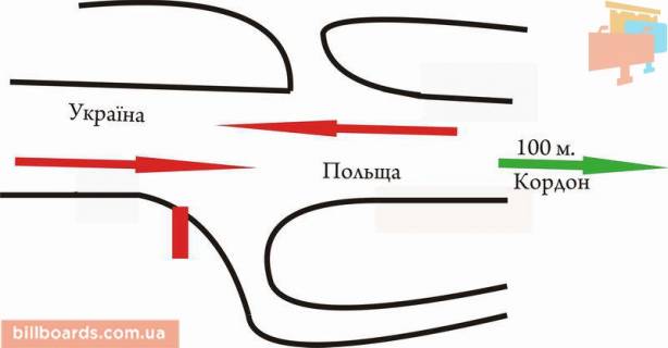 Билборд B в Рава-Русской Рава-Руська вул. схема