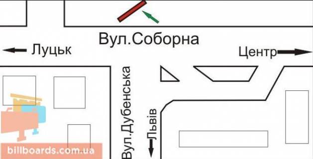 Призма A в Ровно Соборна вул. - Дубенська вул. - 76390 схема
