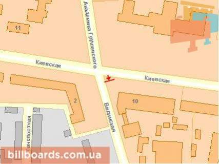 Призма B в Ровно Відінська вул. - Київська вул., права - 76394 схема