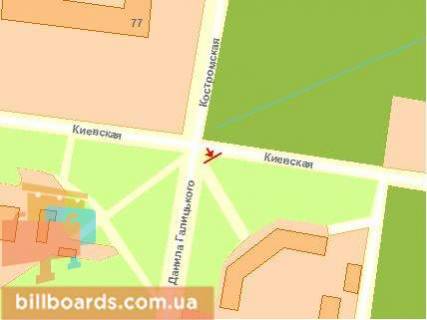 Призма A в Ровно Київська вул. - Галицького вул., ліва - 76397 схема