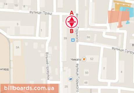 Білборд, Бігборд (Борд)   у Сумах Горького ул. / Труда ул., возле супермаркета "Экомаркет" схема