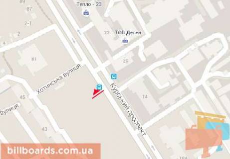 Білборд, Бігборд (Борд)   у Сумах Курский пр., 39, остановка, в центр схема