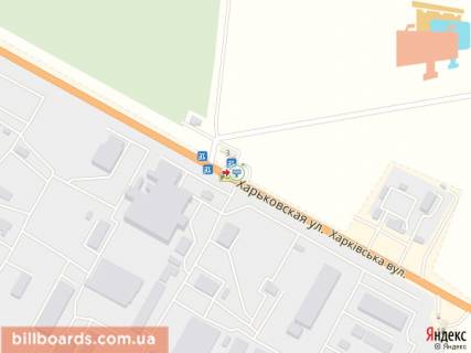 Билборд B в Сумах Харківська вул., пост ДАІ, шиномонтаж, виїзд з міста схема