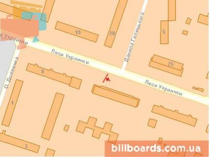 Билборд B в Тернополе Українки вул., 8 схема