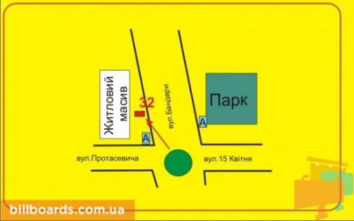 Сiтiлайт B у Тернополі Бандеры пр., возле Приватбанка, в сторону Коновальца ул. схема