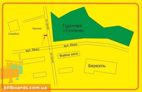 Ситилайт B в Тернополе Дружбы ул., 9, возле остановки, магазина "Тайстра" схема