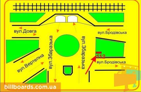 Ситилайт A в Тернополе Бродовская ул. / Крушельницкой ул. схема