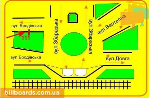 Ситилайт B в Тернополе Бродовская ул. / Крушельницкой ул. схема