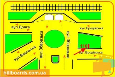 Сiтiлайт A у Тернополі Бродовская ул. / Крушельницкой ул. схема