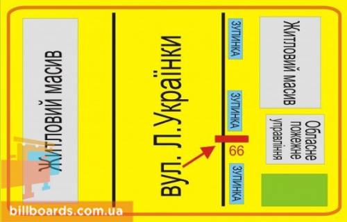 Ситилайт A в Тернополе Украинки ул., 16, возле остановки схема