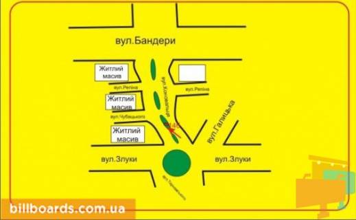 Сiтiлайт B у Тернополі Коновальца ул., 12, разделитель, возле магазина "Велика лампа" схема