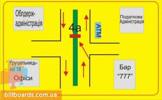 Ситилайт A в Тернополе Крушельницкой ул., 10, разделитель схема