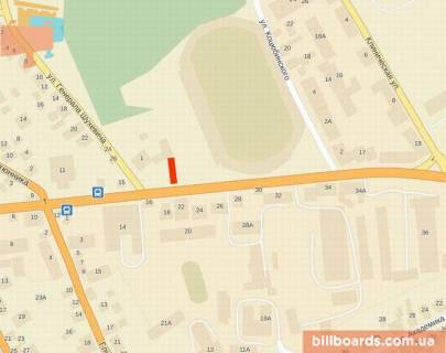 Билборд B в Тернополе Бандери пр. - Шухевича вул., лівий схема