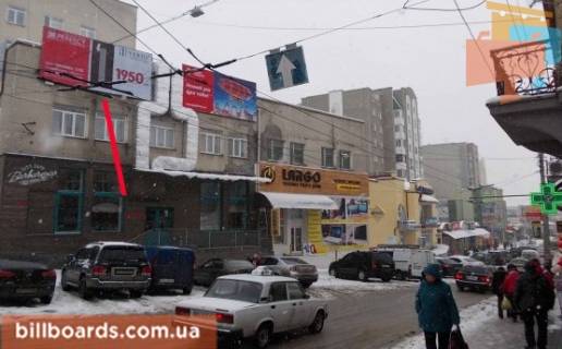 Білборд, Бігборд (Борд)  A у Тернополі Острожского ул., 14 / Шептицкого ул., фасад Фото 1