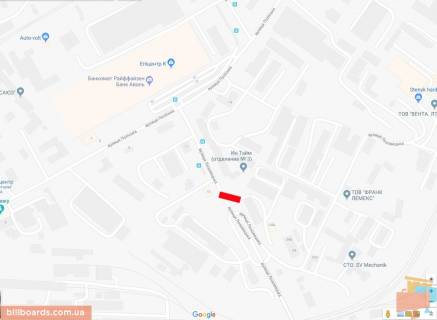 Билборд A в Тернополе Лозовецька вул., 34а, лівий схема