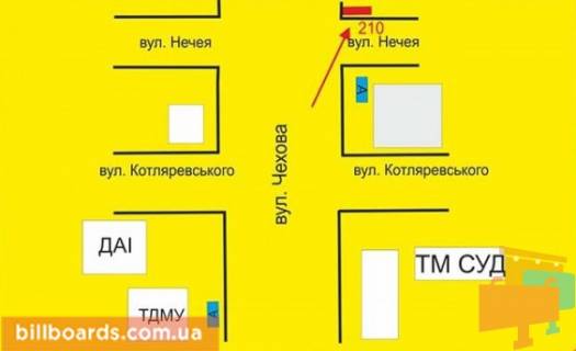 Ситилайт A в Тернополе Олени Теліги вул. (Чехова). / Нечая ул., из центра схема